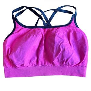 Champion Sports Bra, Bright Pink & Black, Size XL